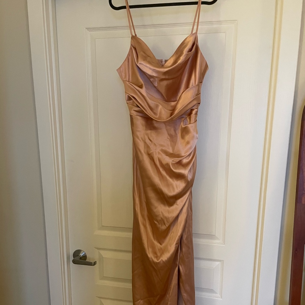 Birdy Grey Rose Gold Satin Dress